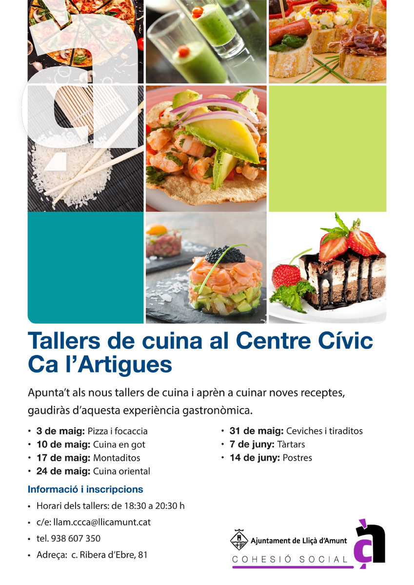 Tallers de cuina al Centre Cívic Ca l'Artigues