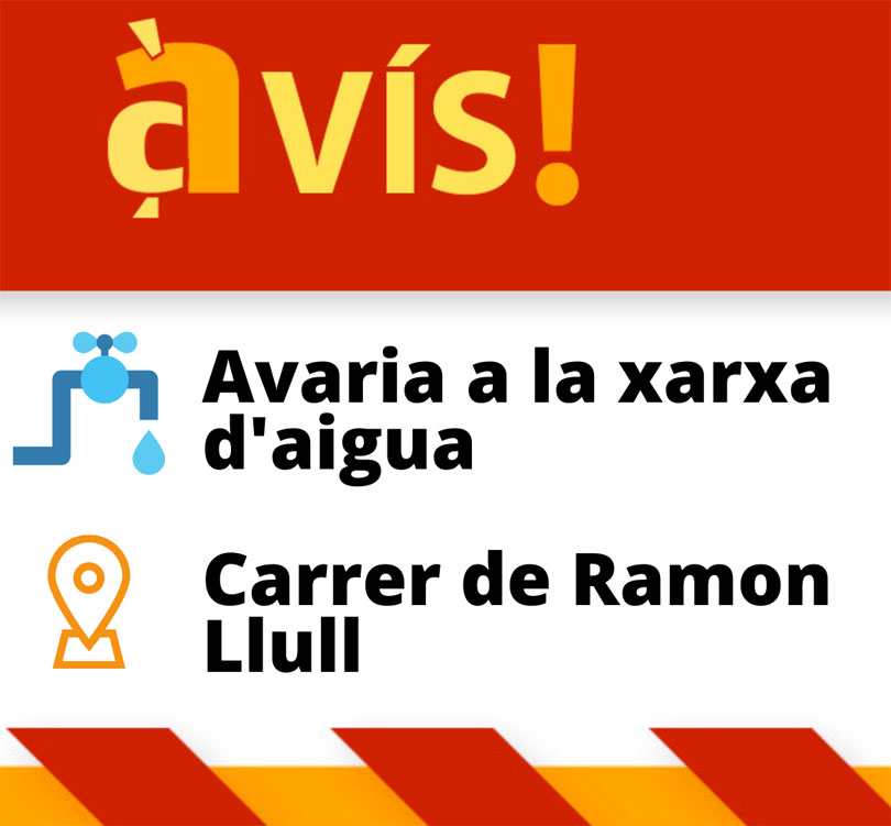 Avaria a la xarxa d'aigua i afectacions a la mobilitat pel carrer de Ramon Llull