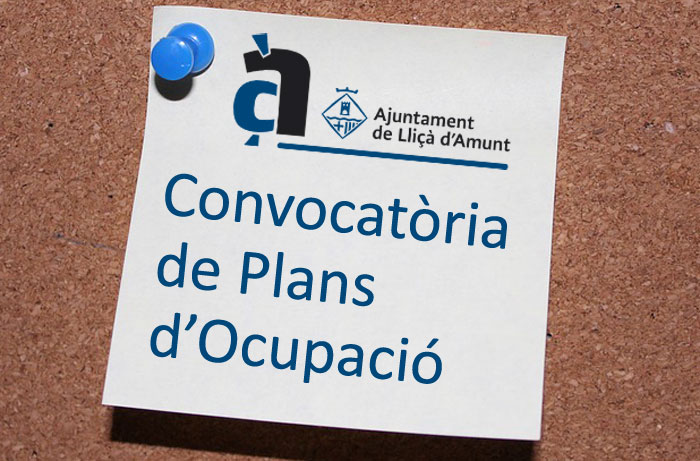 L'Ajuntament obre una nova convocatòria de Plans Locals d'Ocupació